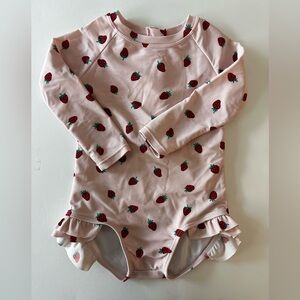 Brave Little Ones Strawberries Rash Guard Swim Suit, 2/3T